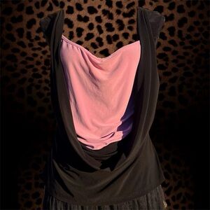 Y2k Double layered cowl-neck top